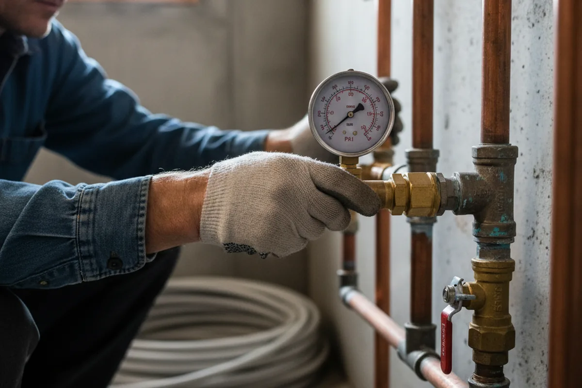 Pressure testing a repaired line during Water Line Repair in Maumee